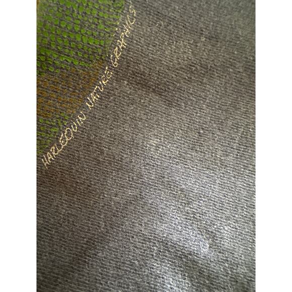 VTG Iguana Wrap Around Harlequin Nature Graphics Faded Black XXL Single Stitch T - Picture 3 of 8